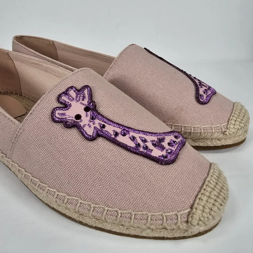 NEW KATE SPADE Garden‎ Giraffe Pale Vellum Espadrilles Size 8 B